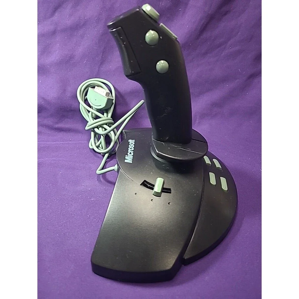 Microsoft Sidewinder 3D Pro Joystick PC Computer Games Black Flight Sim Untested